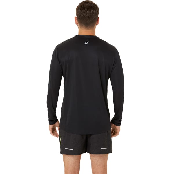 T-shirt running ASICS FUJITRAIL LOGO LS TOP BLACK/GRAPHIC GREY/SAFETY YELLOW