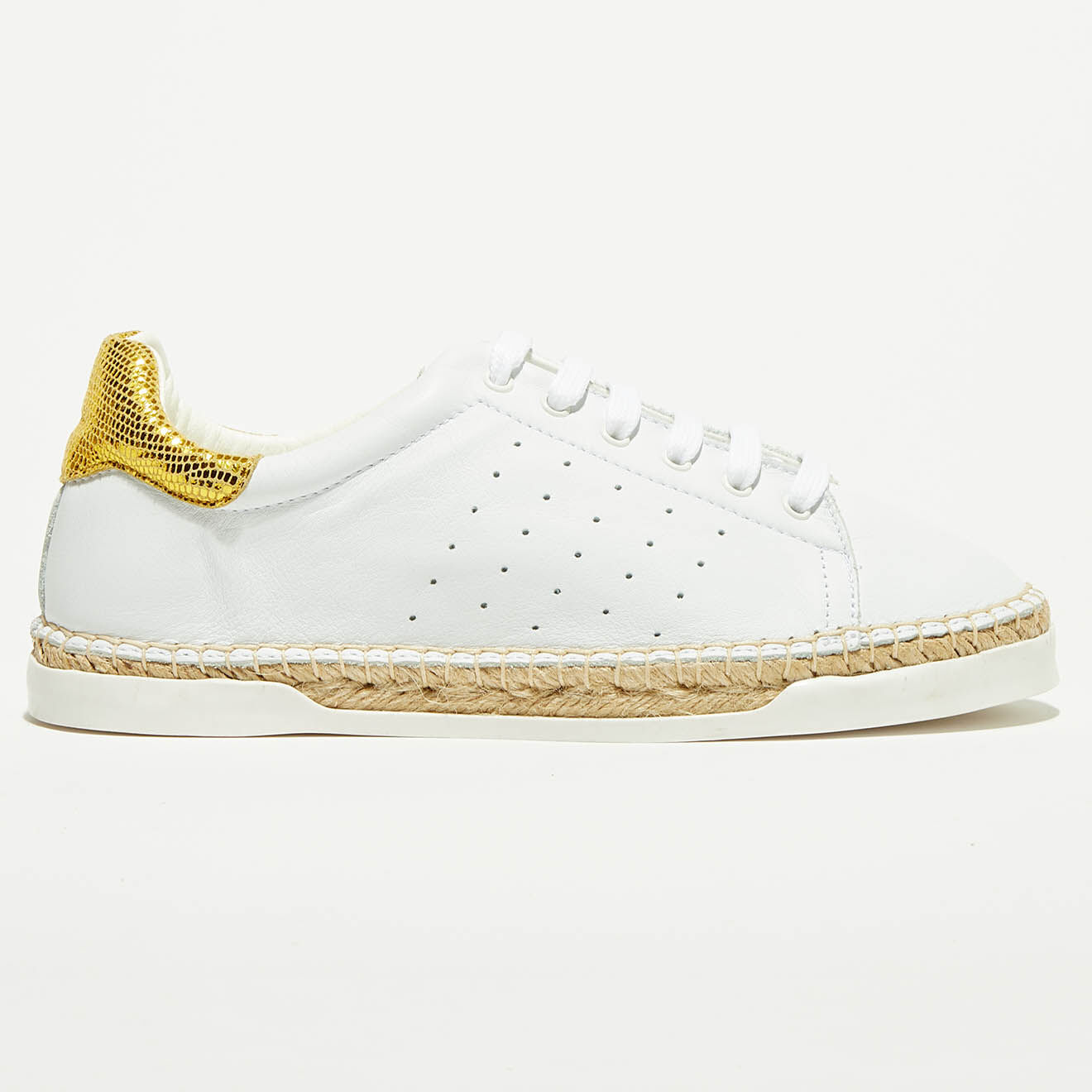 Canal Saint Martin Baskets espadrilles en Cuir Lancry Roma blanc/jaune