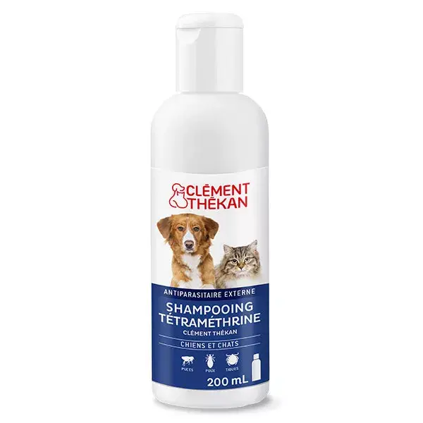 Shampoo antiparasitário Clement Thekan para pulgas, piolhos e carrapatos para cães e gatos 200ml