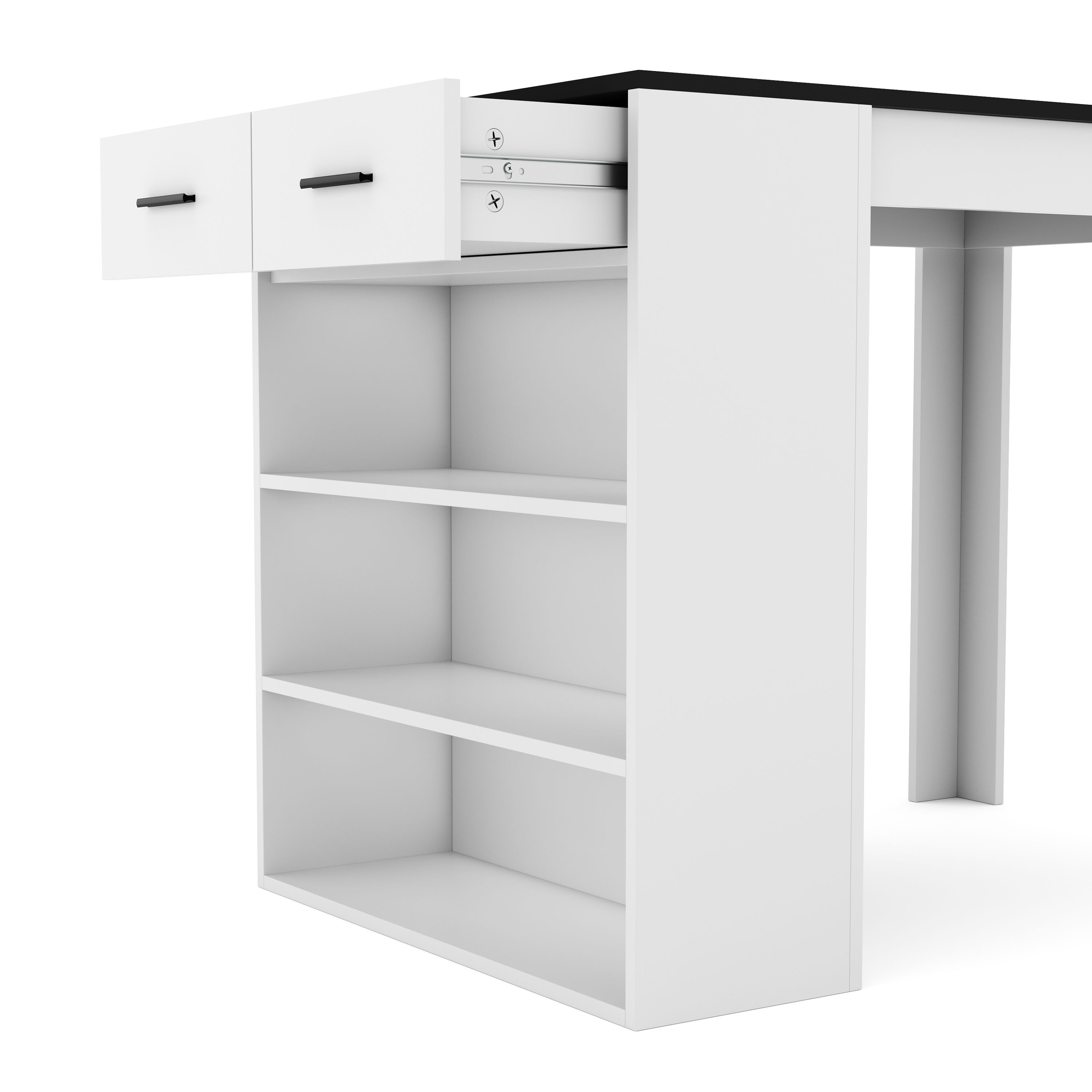 Bartisch MORRISON 100 x 67 x 77 cm weiss/anthrazit