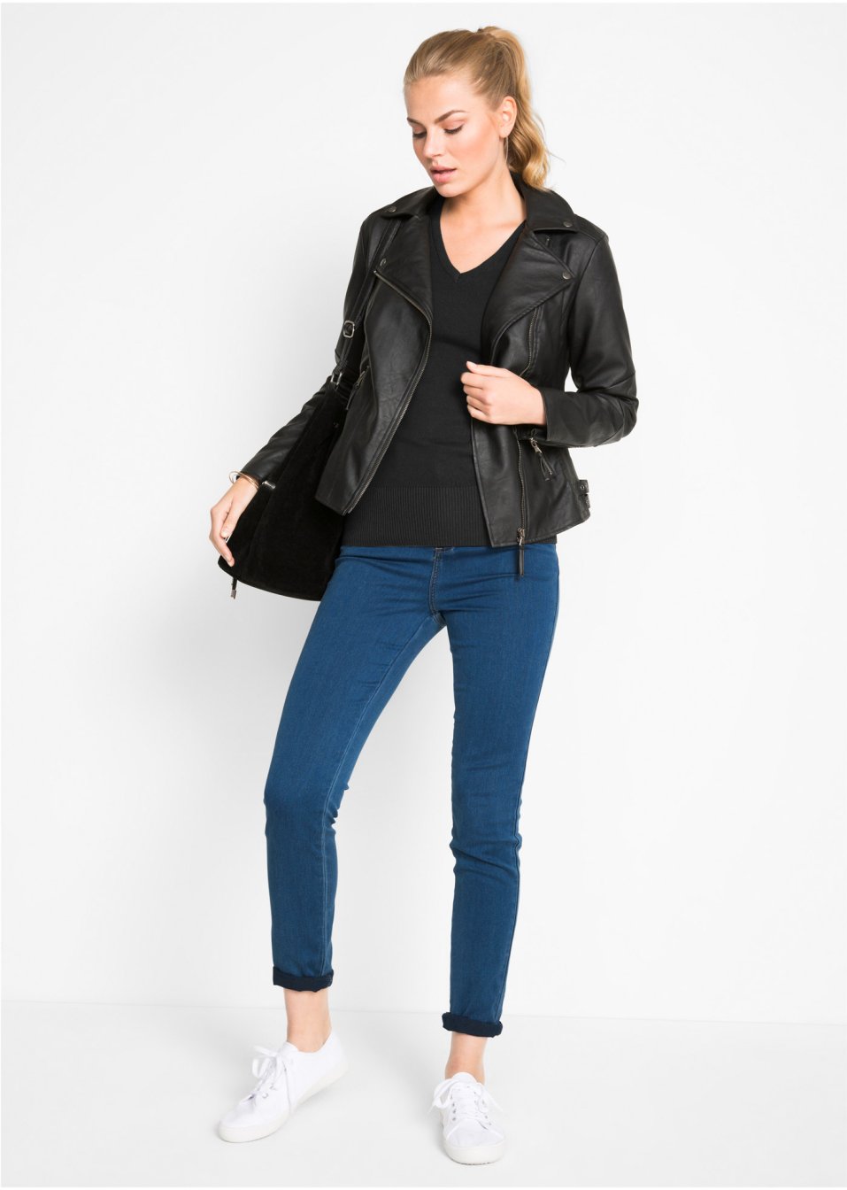 Pull col en V en fine maille
