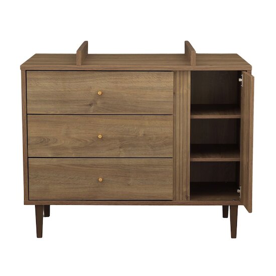 Mokka Commode 3 tiroirs 1 porte   Chêne / Mokka        de               Sauthon Baby's Sweet Home