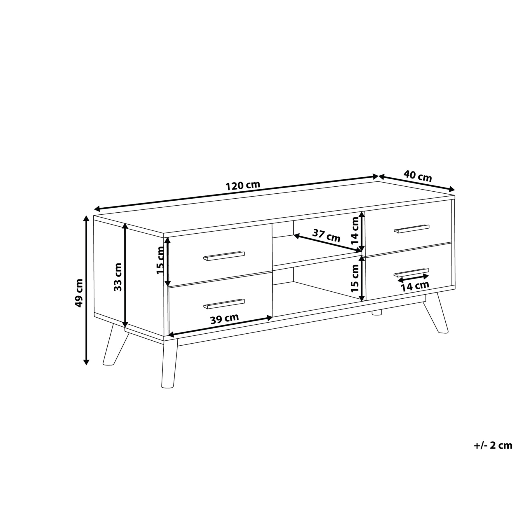 Beliani - FLORIDA  - TV-meubel - Lichte houtkleur - MDF