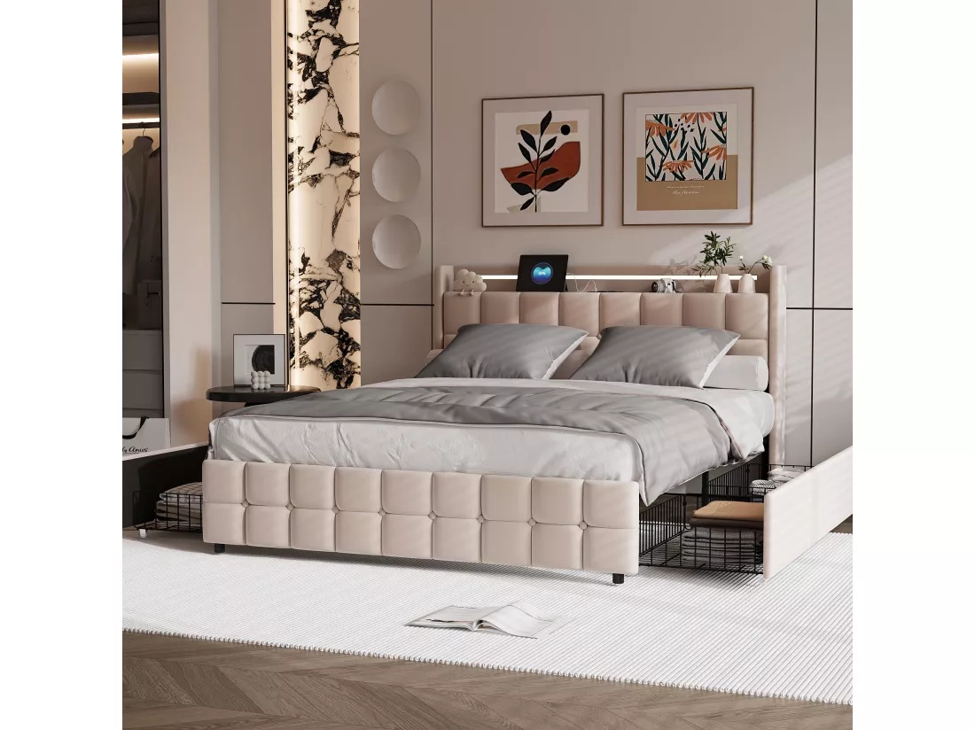 Parure de lit 3 pièces, d'oreiller*2(80 x 80),drap-housse(160 x 200)+housse de couette(155 x 220),Gris foncé+gris clair,polyester