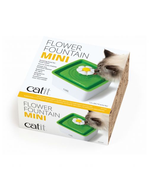 Catit Drinkfontein Mini Bloem Senses - Kattendrinkbak - 18.2x18.2x12 cm 1.5 l Wit Groen Mini