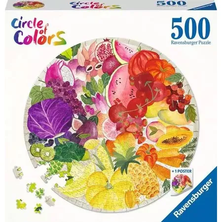 Ravensburger Puzzle - Circle of Colors - Fruits & Vegetables, 500 Teile