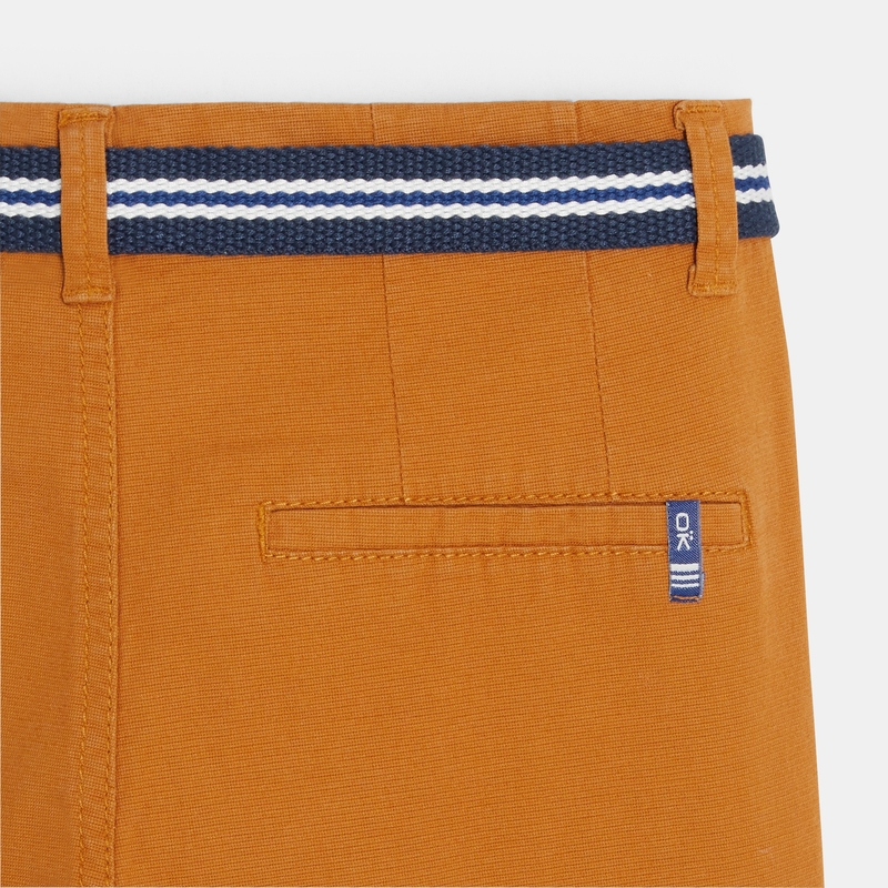 Bermuda en toile + ceinture beige garçon
