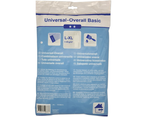 Wegwerpbeschermpak met capuchon, schildersoverall, wit, maat L-XL, 45 g