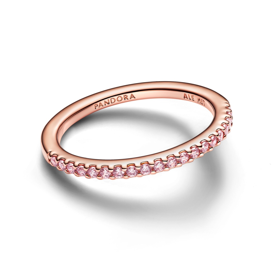 Pandora Rose Timeless Funkelnder Rosafarbener Pavé-Band Ring