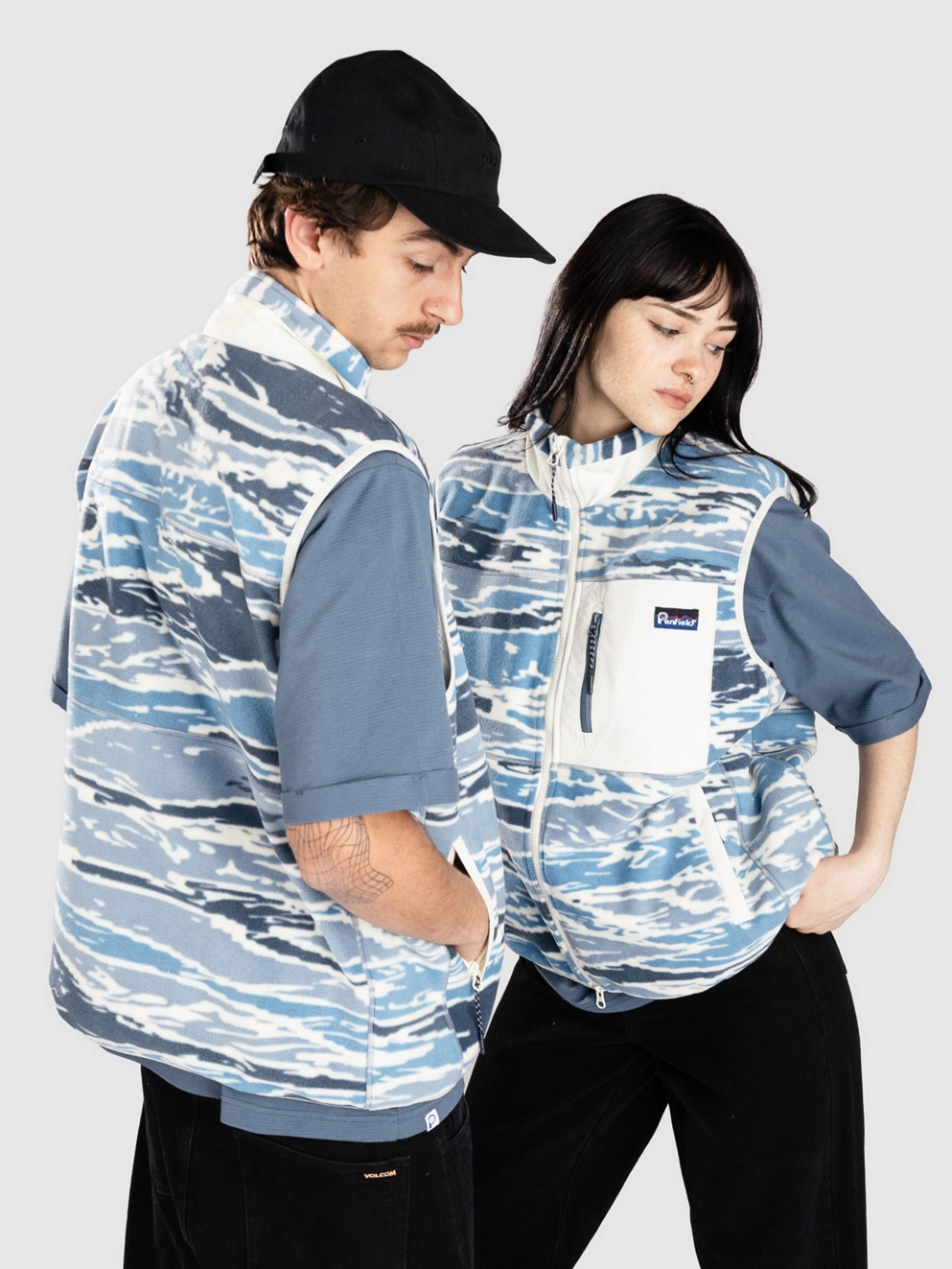 Penfield USA The Bay Jacquard Microfleece Vest blue fusion