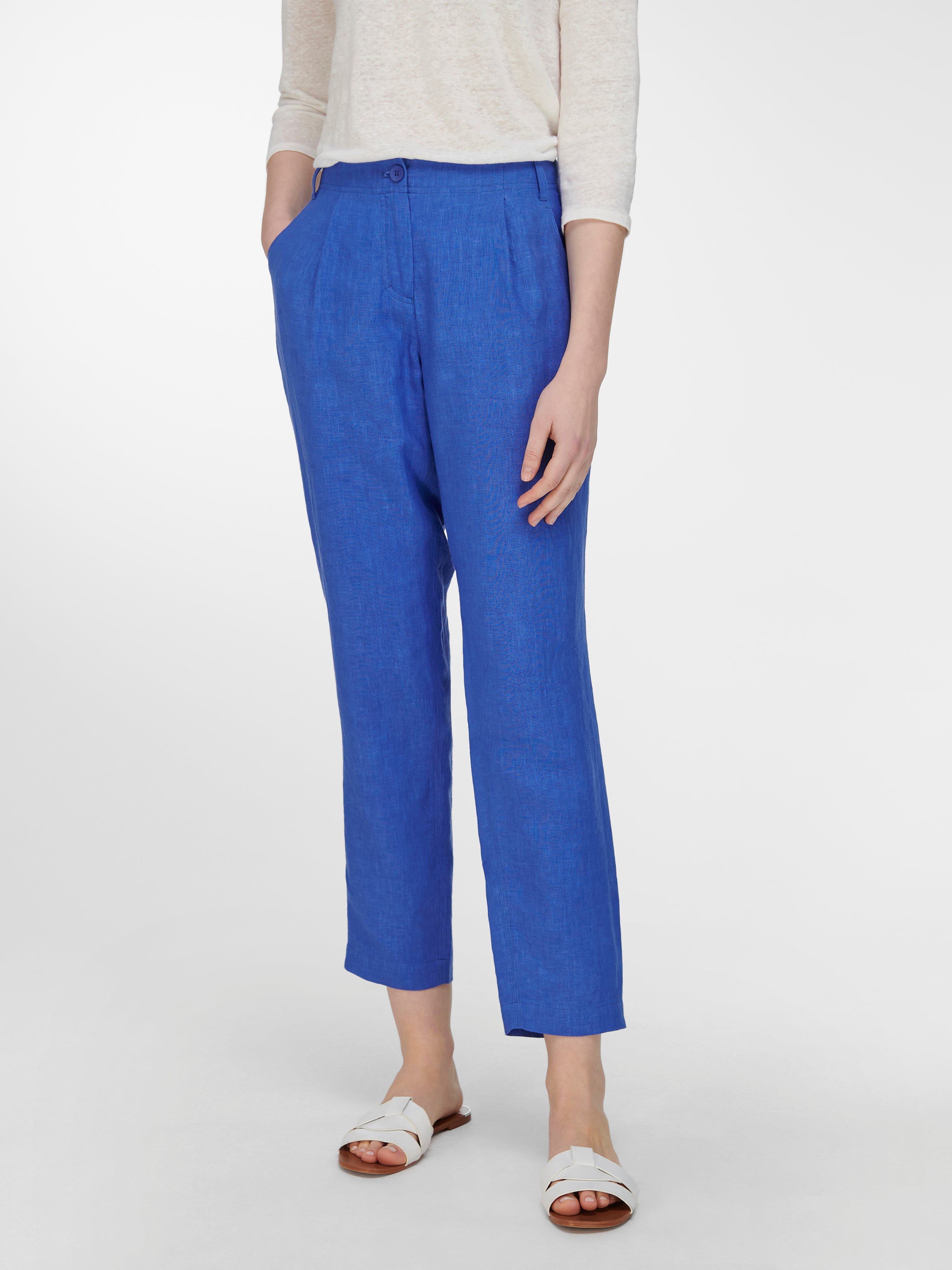 Knöchellange Hose aus 100% Leinen