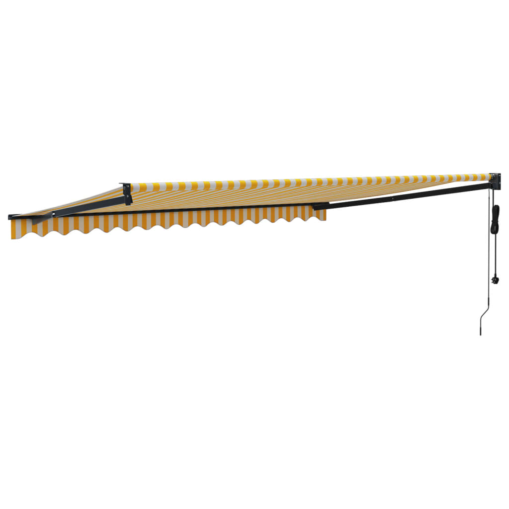 Auvent rétractable automatique jaune et blanc 4x3 m