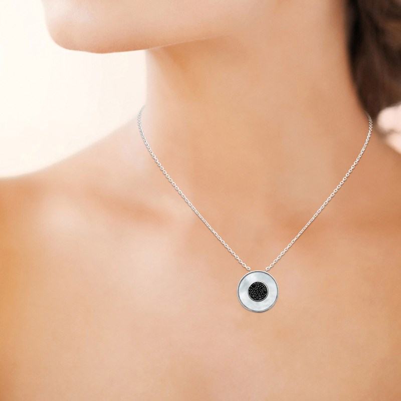 Collier Femme - Argent 925 - Nacre - Longueur : 45 cm