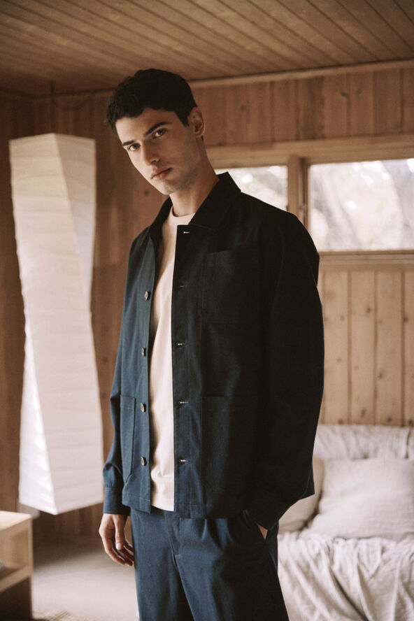 Casual Friday CFJAMIE 0154 herringbone shacket Dark navy
