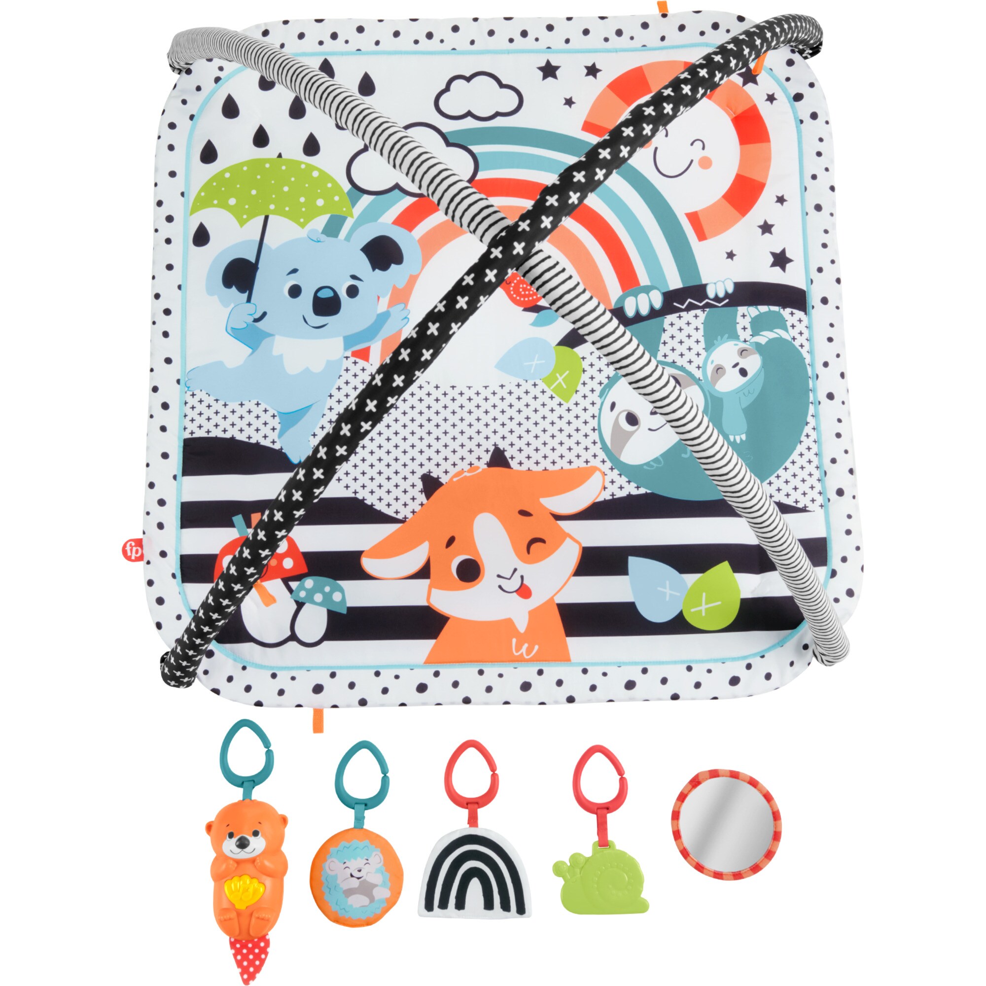 Fisher-Price Spielbogen/Decke Tierfreunde Kontrast-Spieldecke