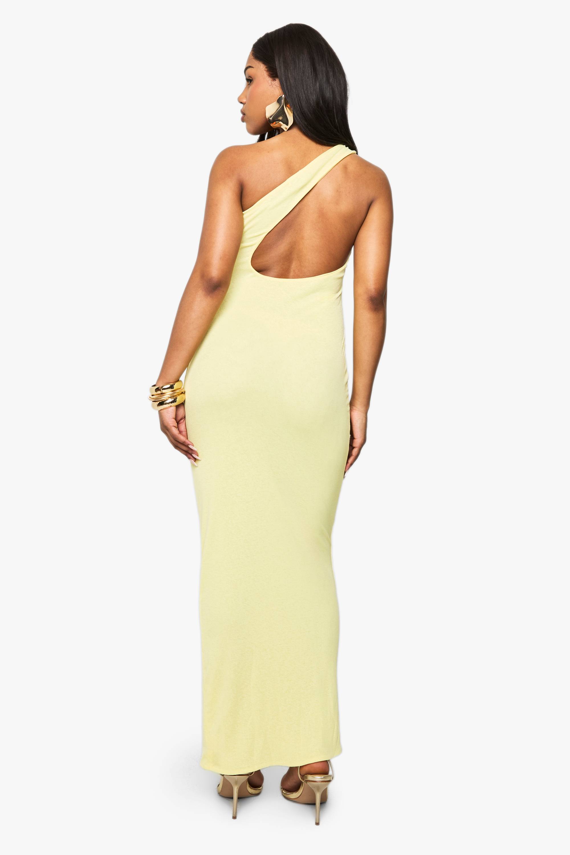 boohoo Robe Maxi à Une Épaule et Dos Ouvert
