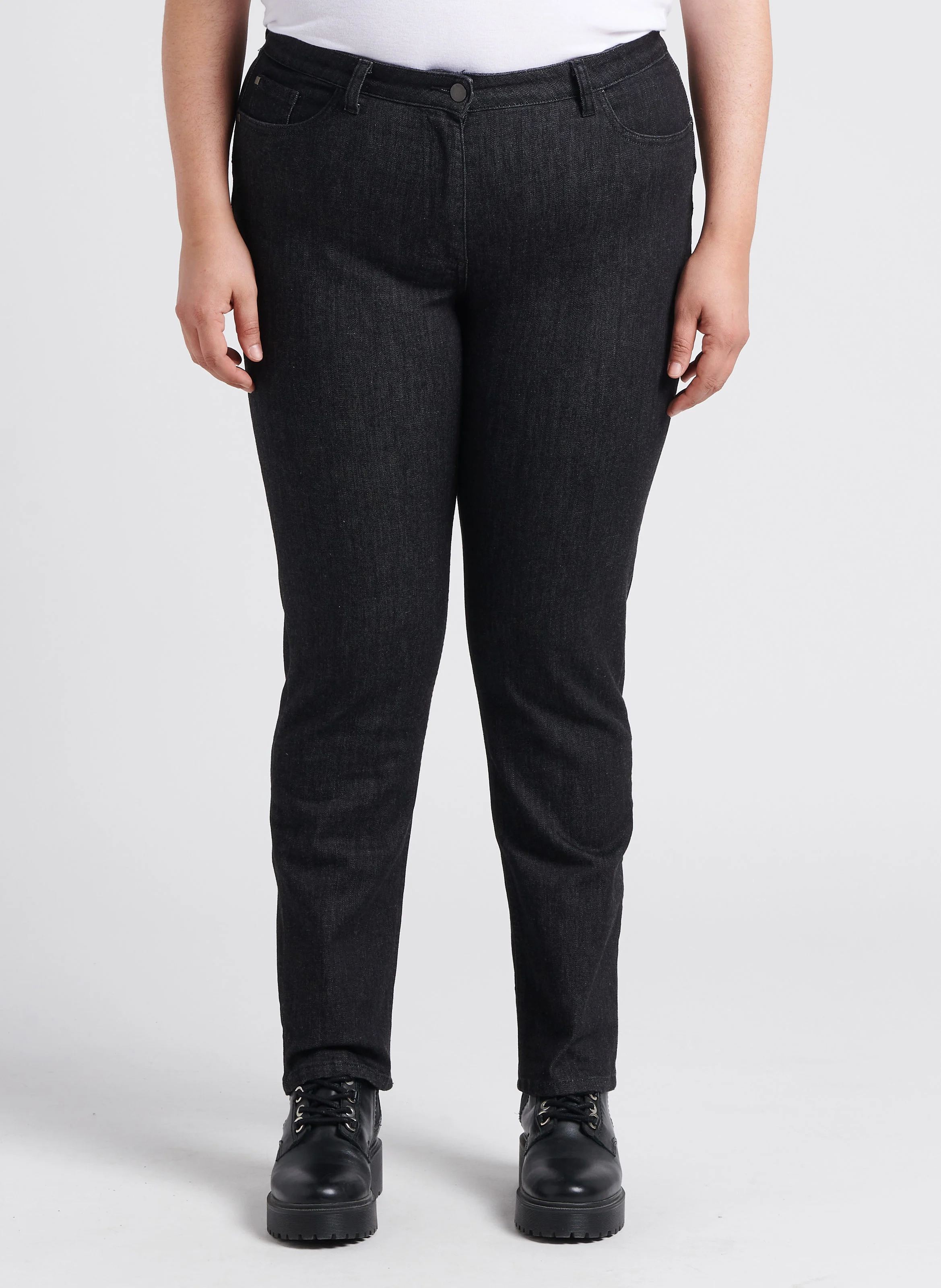IESI - Jean slim taille haute en coton| Noir