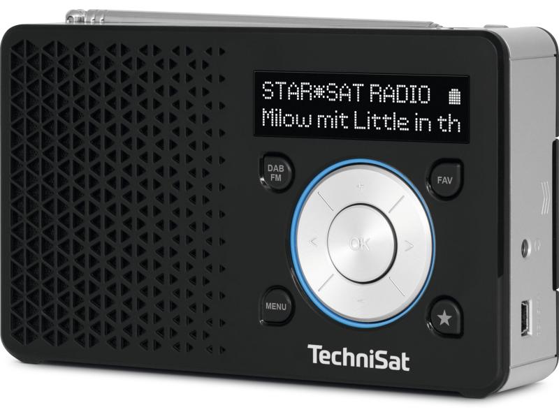 Technisat DigitRadio 1 Schwarz Portables DAB /UKW-Radio mit integriertem Akku