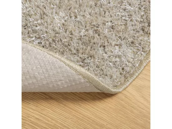 Tapis à poils longs aspect brillant beige ø 200 cm