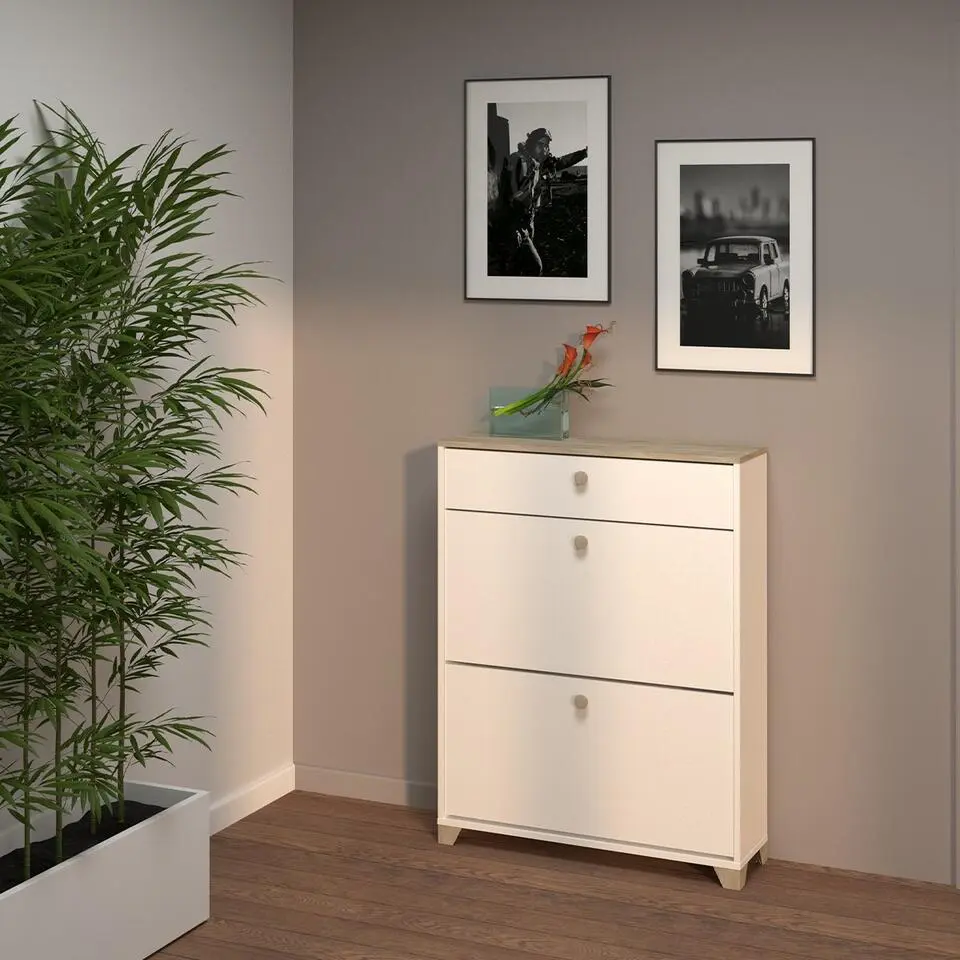 CALICOSY - Schoenenkast IZZY - Wit - 104,3x80,8x24,4 cm