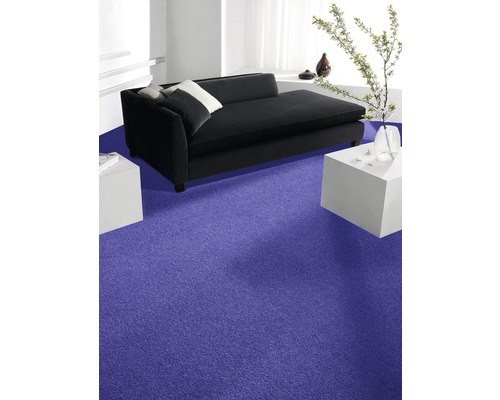 Velours tapijt Verona, kleur 176 blauw, 400 cm breed (per meter verkocht)