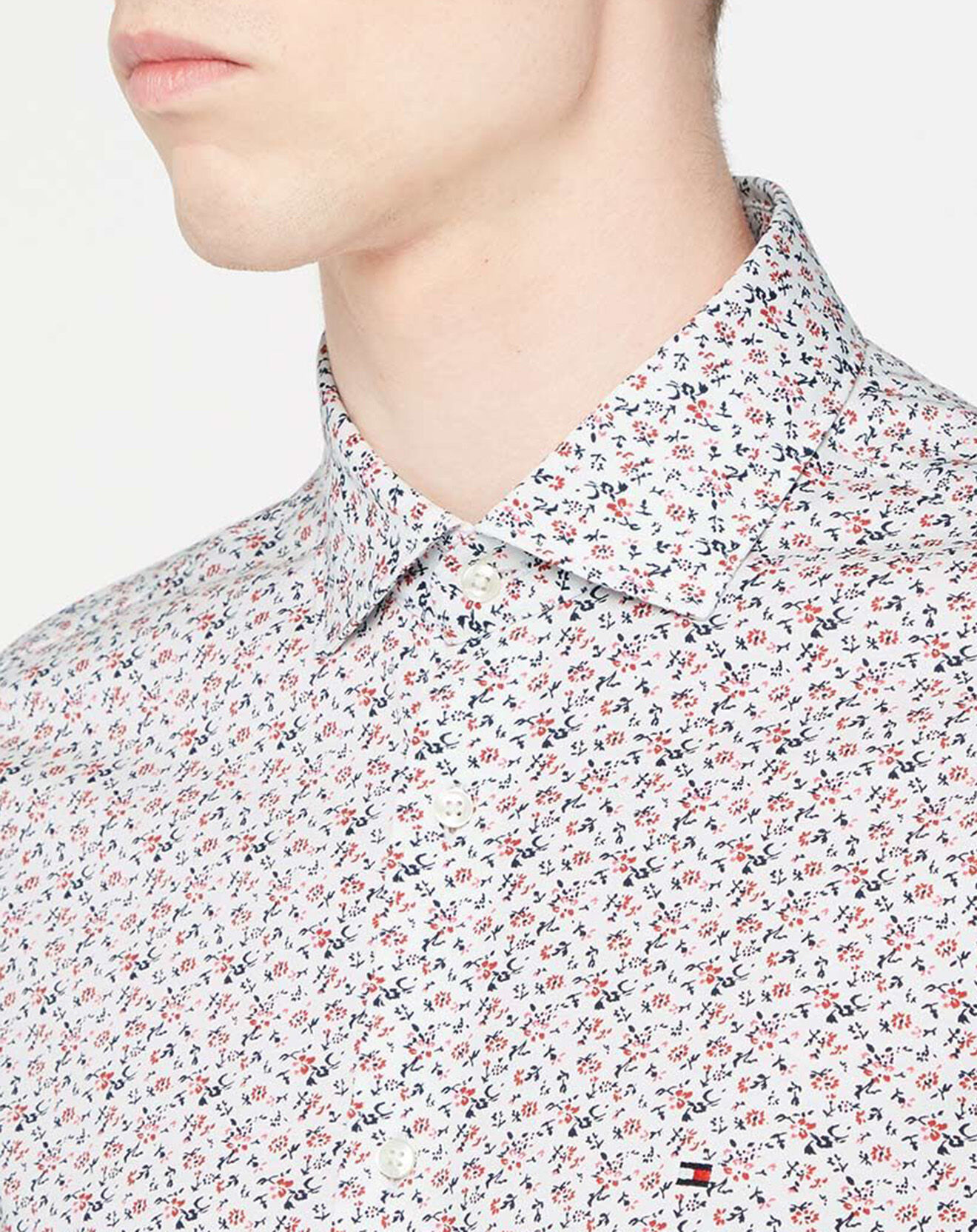 Tommy Hilfiger Chemise Slim imprimé floral blanc/rouge