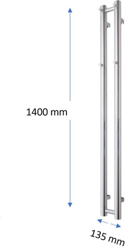 TVS - Kiro 2 - Designradiator - Wit - 140 cm Hoog - 13.5 cm Breed