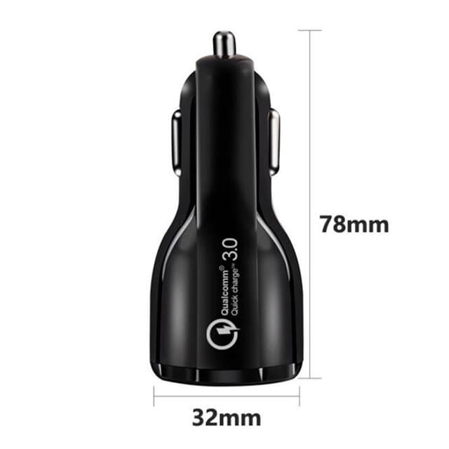 Biloplader med 2 porte og dobbelt USB-opladningsadapter