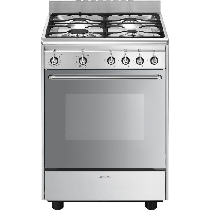 SMEG Stand-Herd Concert SCD60EMX9 mit Gaskochfeld Edelstahl