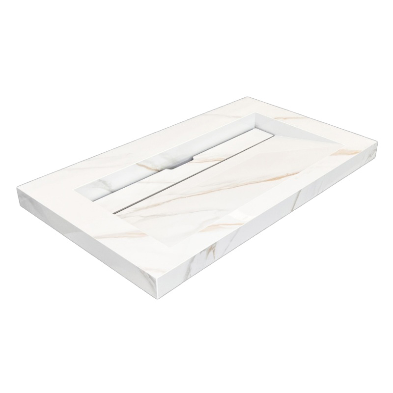 Lambini Designs Quri keramische wastafel 80cm marmer zonder kraangat