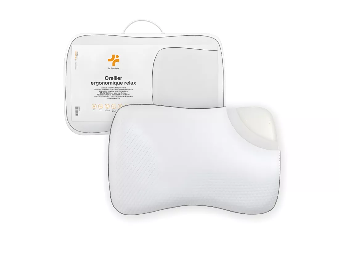 Oreiller Ergonomique Confort Épaule - Anti-Acariens - 60x40x13 - RELAX