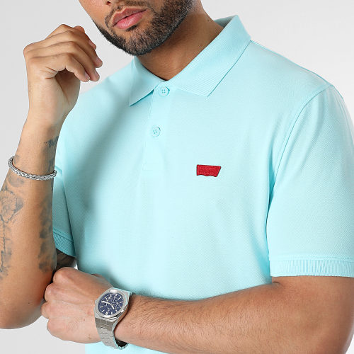 Polo Manches Courtes Slim A4842 Bleu Clair