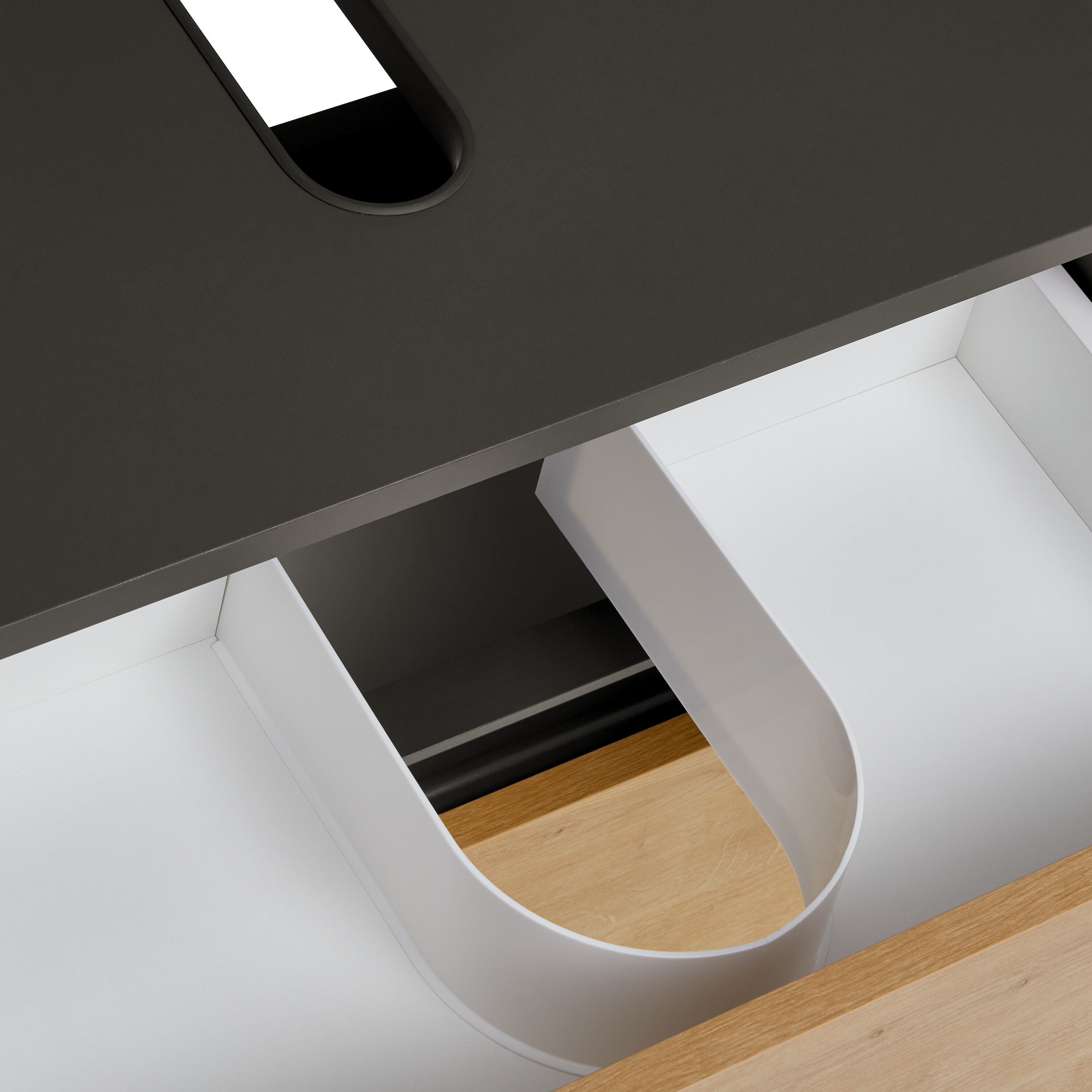 SIERRA Lavaboy - Anthrazit/Eiche / B: 60.0 cm x T: 35.0 cm x H: 60.0 cm