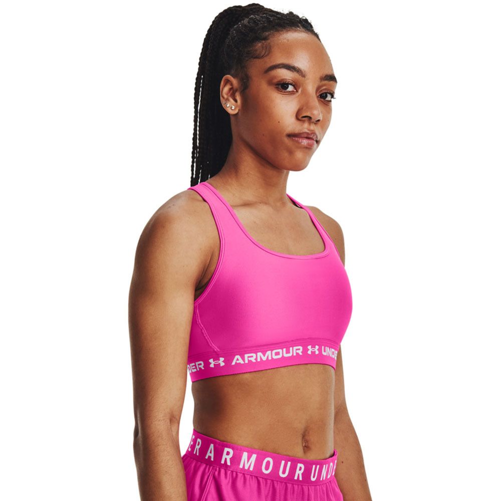 Under Armour CROSSBACK MID - Brassière Femme rose