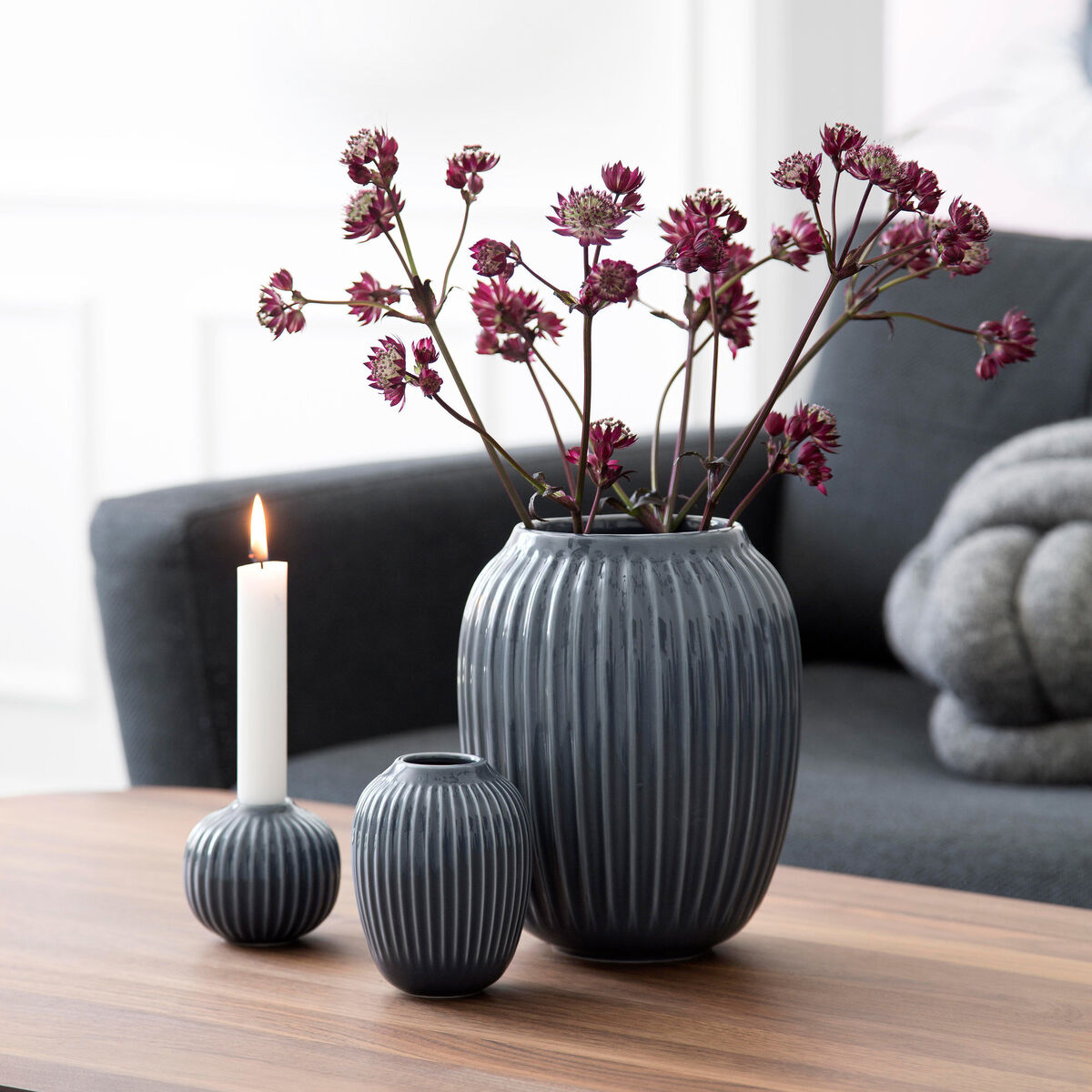 Hammershøi Vase 200 mm Antracitgrå