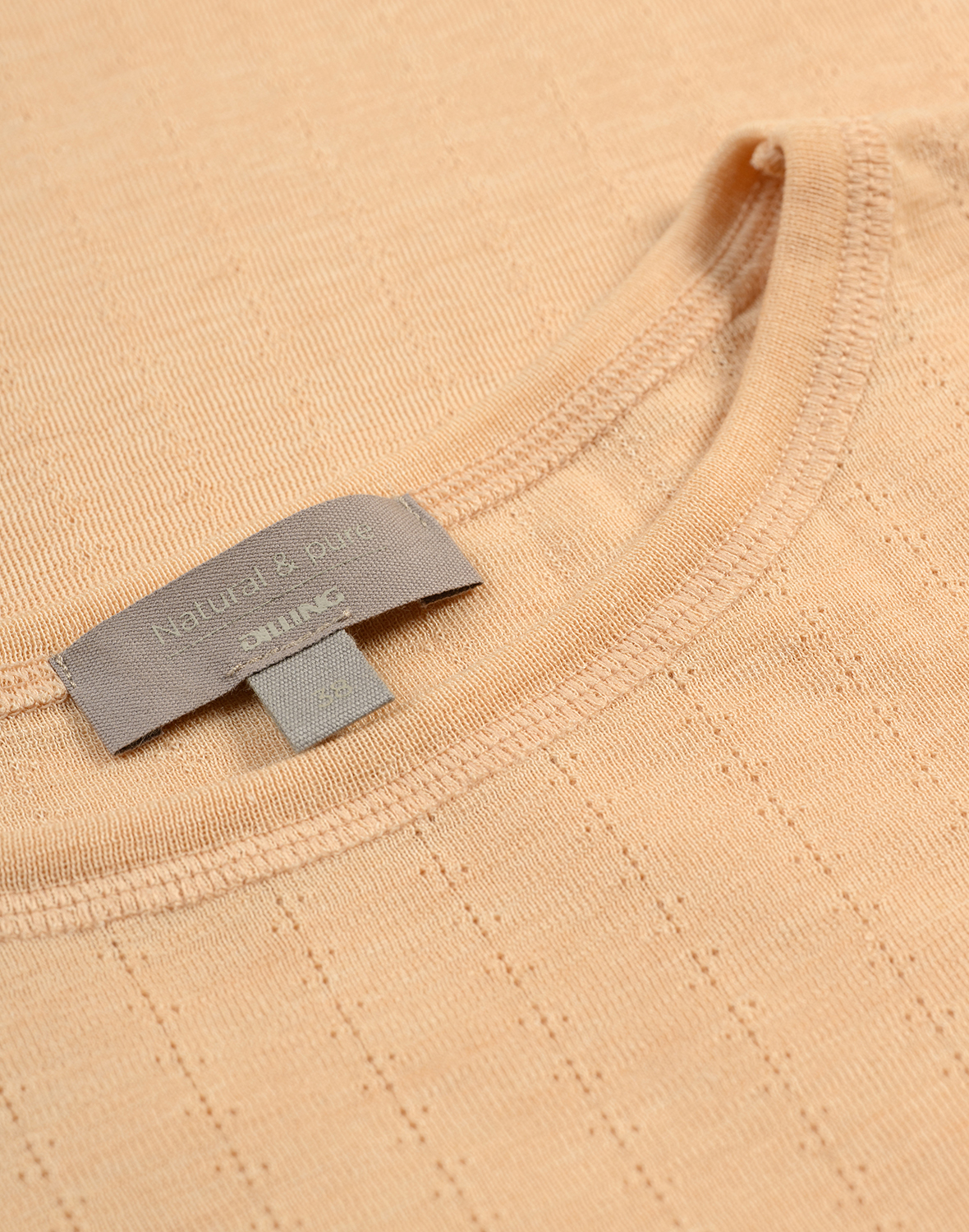 Pointelle T-shirt van merinowol/zijde voor dames