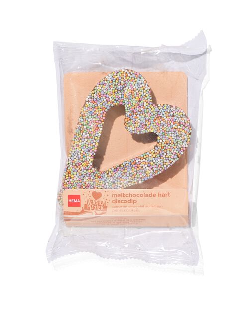 coeur en chocolat avec perles de sucre