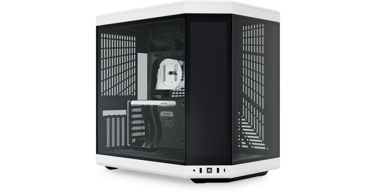 HYTEY70 Touch Infinite midi tower behuizing  (Wit/zwart | 2x USB-A | 1x USB-C | Tempered Glass)