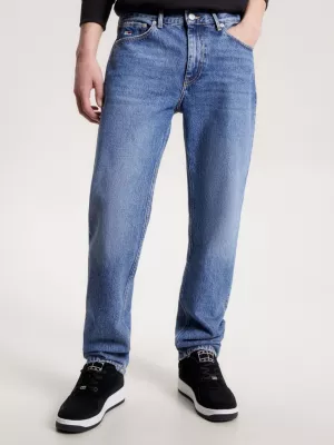 Calça jeans Ethan Relaxed Straight com bordado do logo