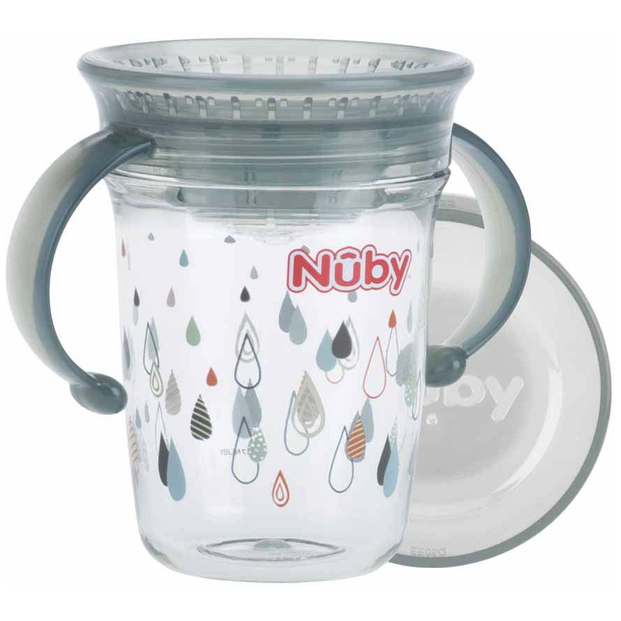 Nûby 360 graden Wonder Cup met handvatten 240ml grijs