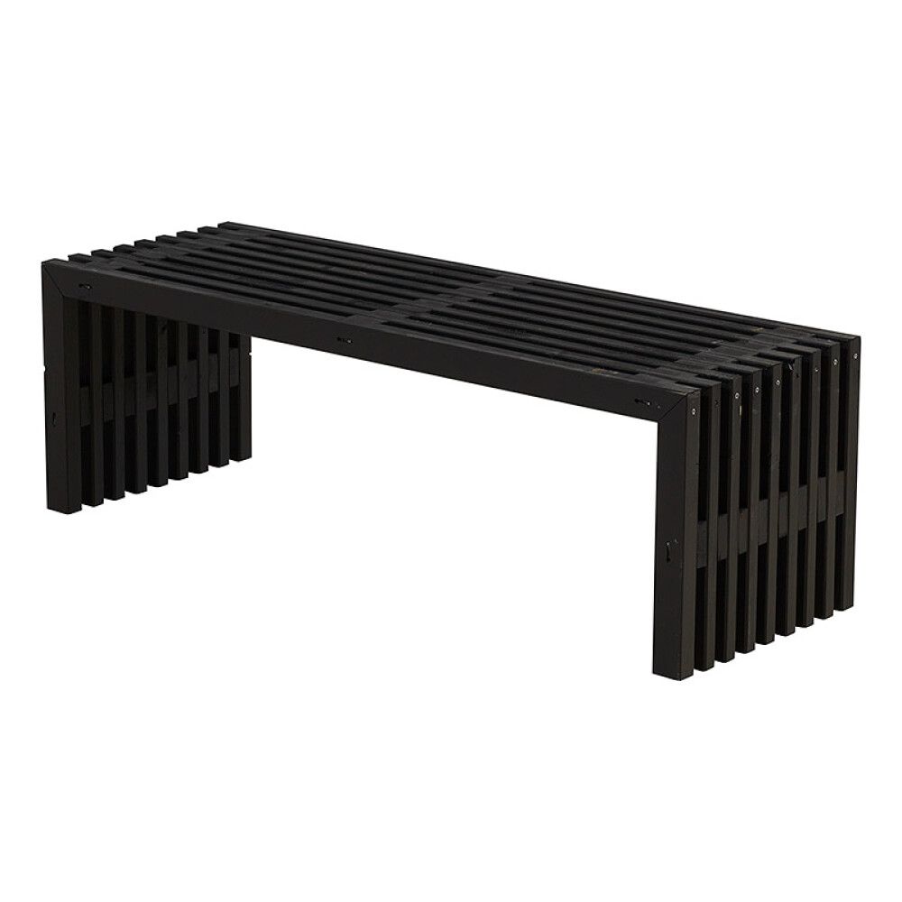 BENK PLUS RUSTIKK DESIGN SVART 138X49X45 CM