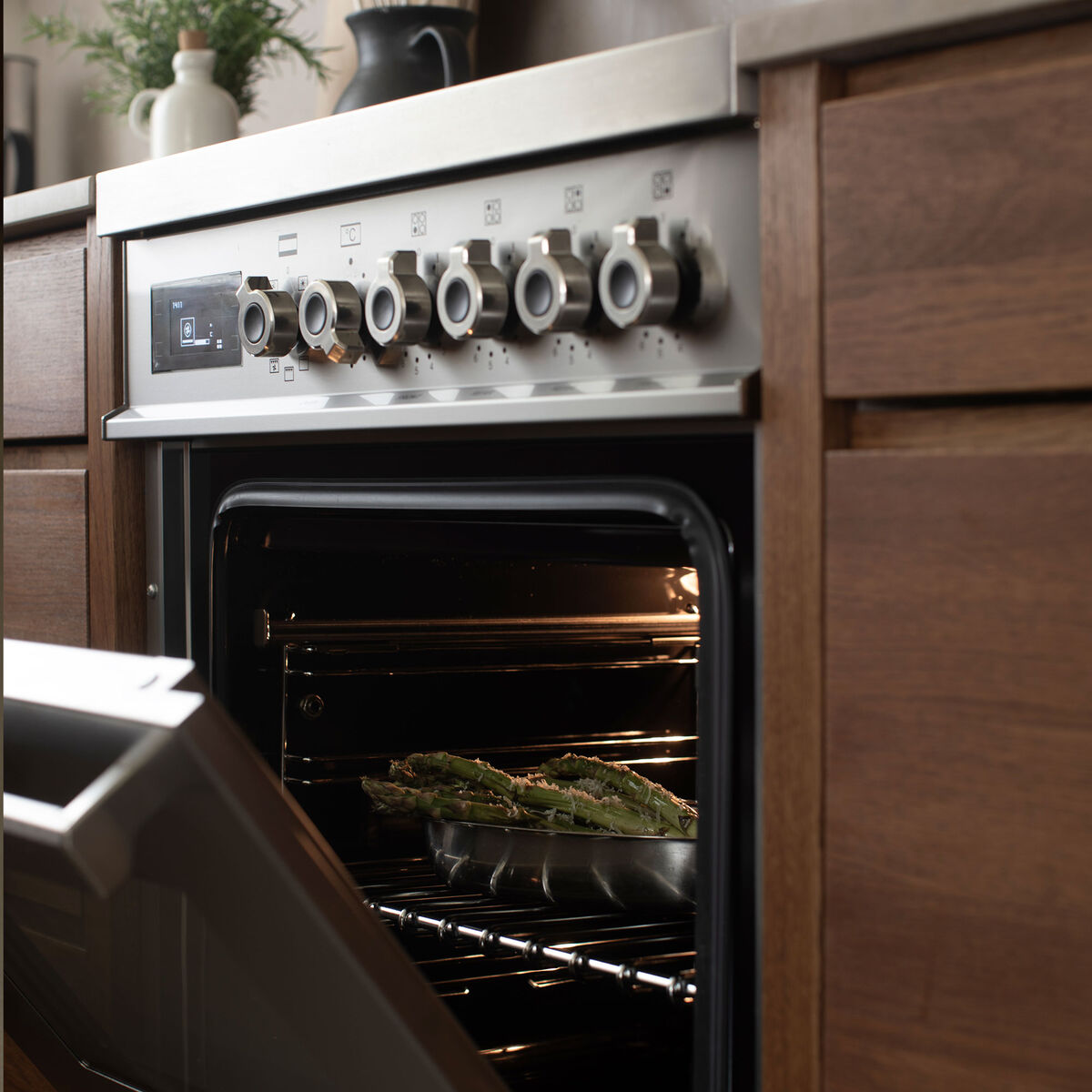PRO64I1EXT Professional induksjonskomfyr med ovn 60 cm, Rustfritt Stål