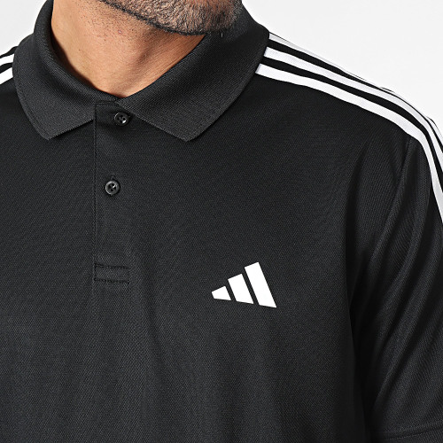 Polo Manches Courtes A Bandes IB8107 Noir