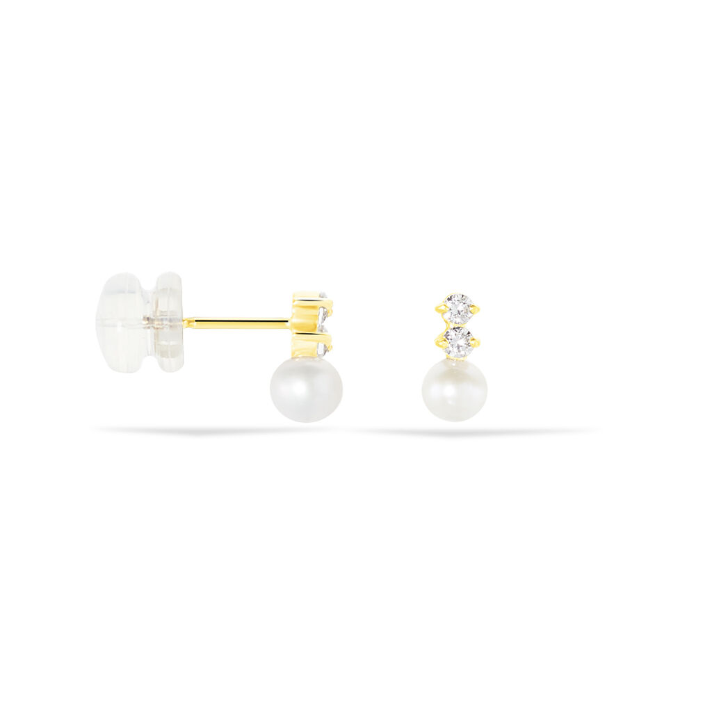 Boucles D'oreilles Pendantes Taima Or Jaune Perle De Culture