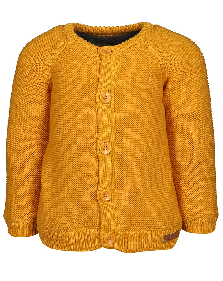 Strickjacke LOU KNIT mit Teddyfutter in honiggelb