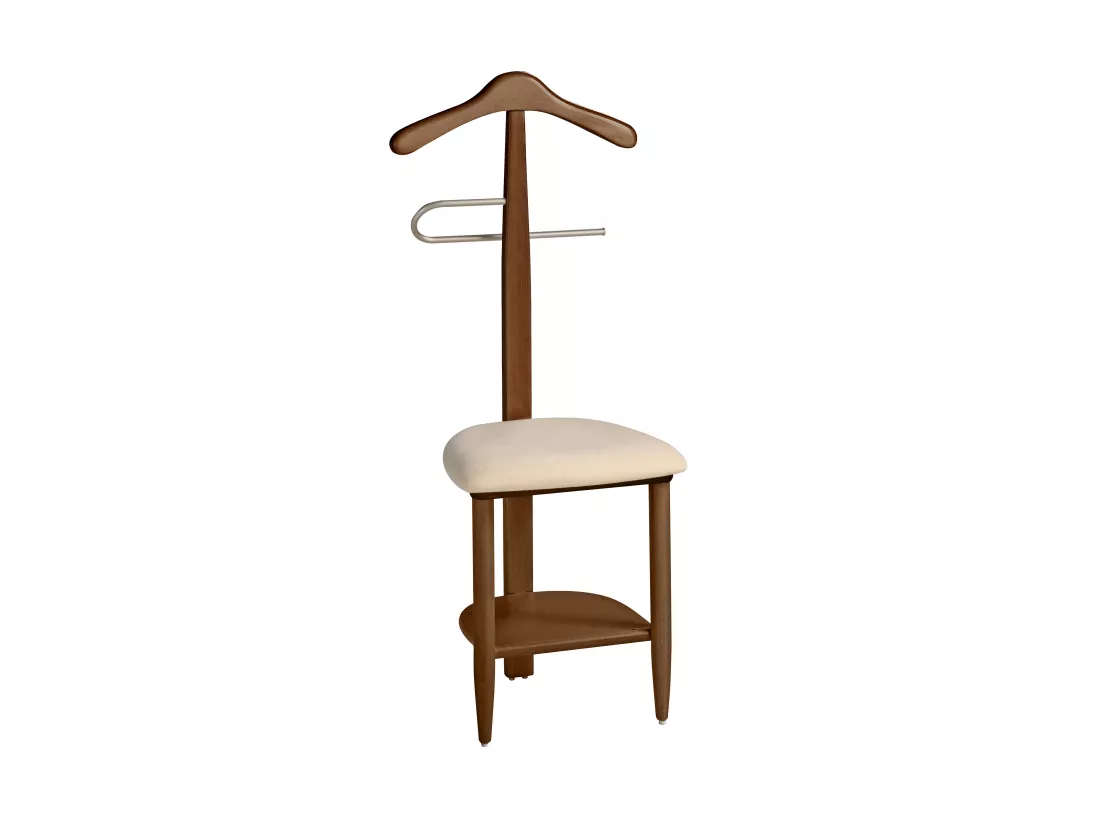 Valet de nuit - H105cm x L45cm x P41cm - hêtre massif noyer - Sedie