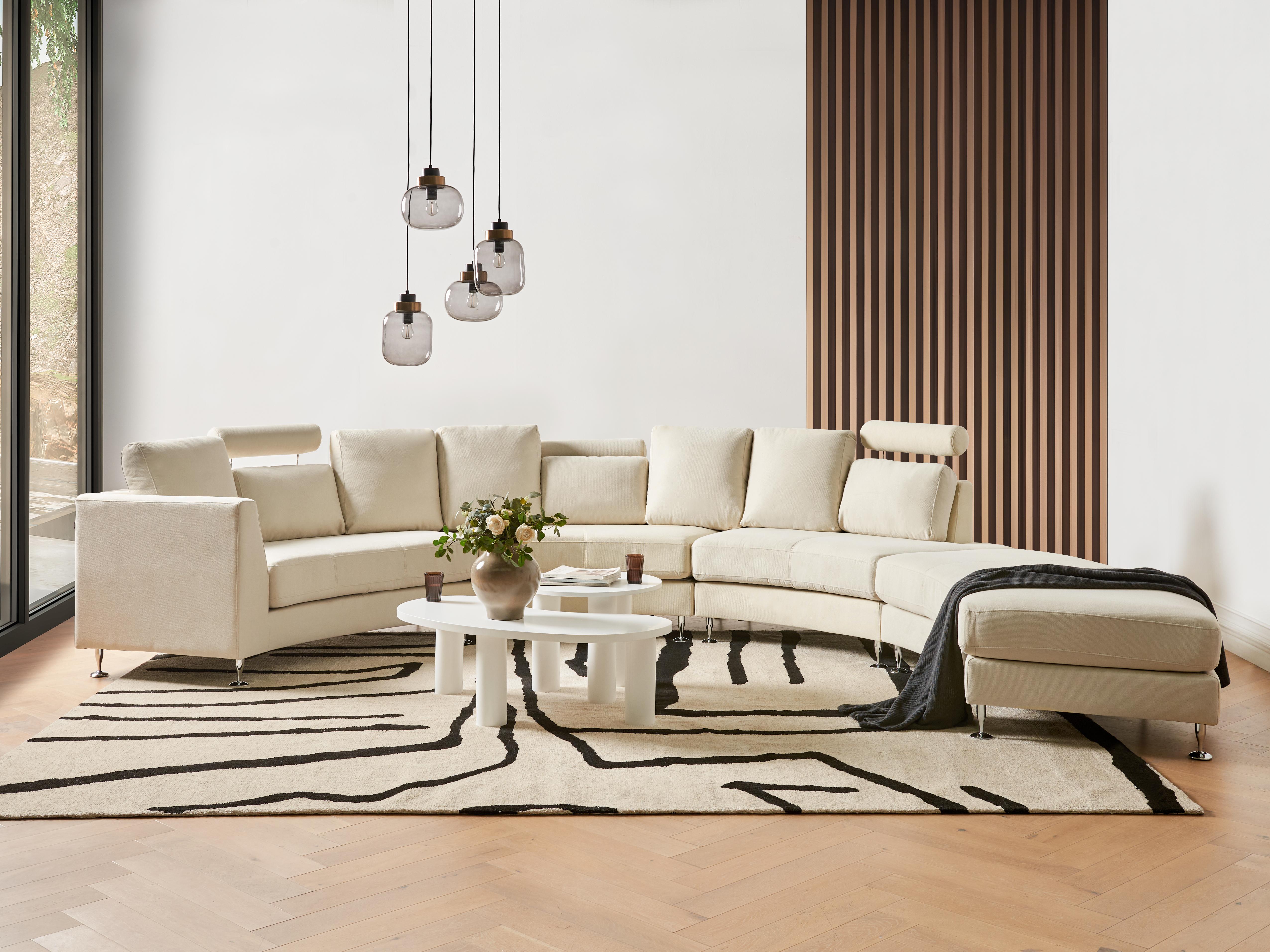 Halfronde bank 7-zits ROTUNDE Stof Beige