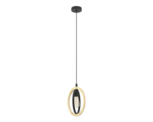 Hanglamp, 1-lichts, HxB 110x16 cm, zwart/bruin