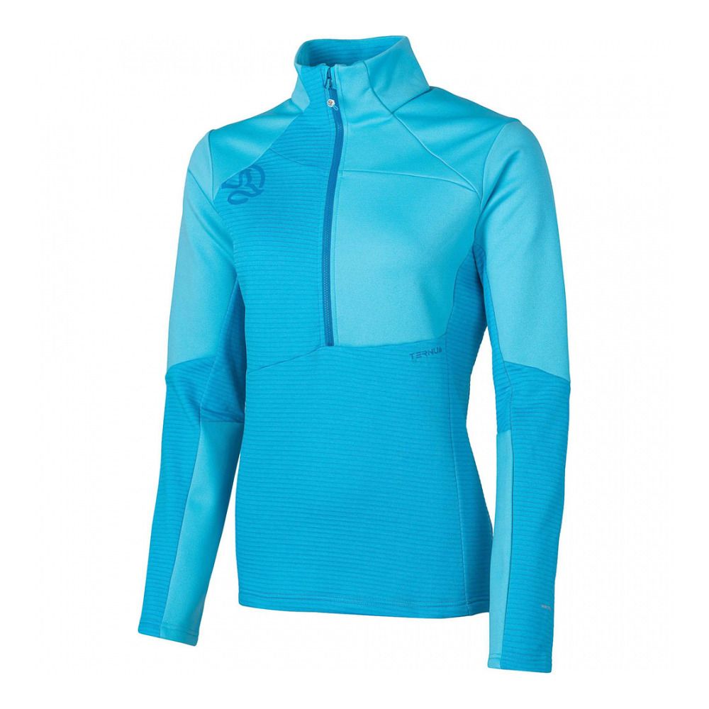 Ternua TESLINA 1/2 ZIP - Sweat Femme fresh ocean