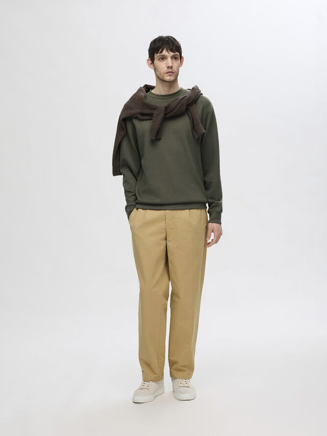 Selected Homme SLHEMANUEL SOFT CREW NECK SWEAT NOO Forest night